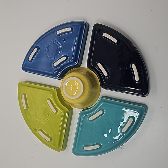 NWT Fiestaware 5 Piece Entertaining Set / Lazy Susan 12 1/2 in. Multi Color - Picture 4 of 6